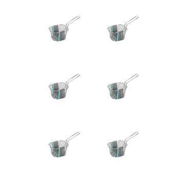 6PK Topchef Stainless Steel Mini Chip Serving Basket Snack Serving Tray