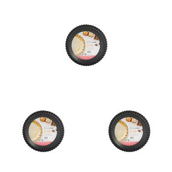 6pc Topchef Oven Safe Pie Pan Removeable Base Non-Stick - Black