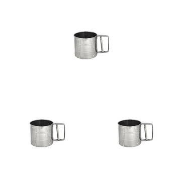 3PK Topchef Stainless Steel 3 Cup Flour Crank Handle Sifter Baking Tool
