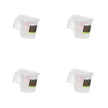 4x TopChef Plastic Measuring Jug Set Kitchen Measuring Tools - Transparent