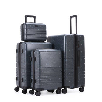 4pc Kate Hill Terrazzo Travel Luggage Set Suitcase Lightweight Black