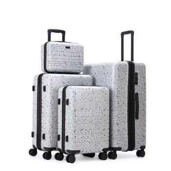 4pc Kate Hill Terrazzo Travel Luggage Set Suitcase Lightweight Grey