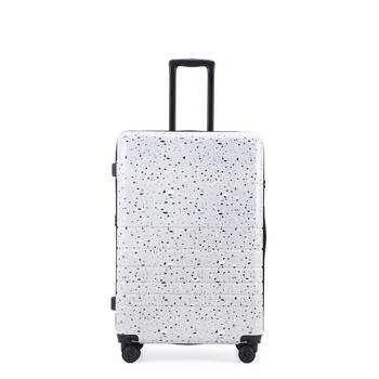 Kate Hill Terrazzo Large Travel Luggage Suitcase Lightweight 76x36cm White