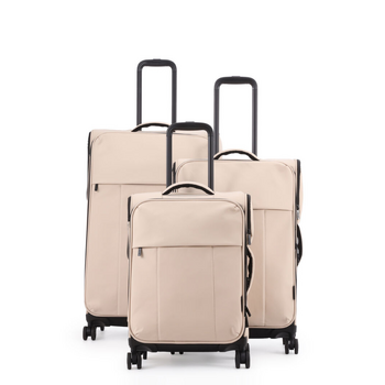3pc Kate Hill Willow Travel Luggage Set Suitcase Lightweight Expandable Beige