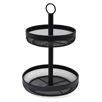 Classica Nero Mesh 2 Tier Round Basket Rust Resistant 30cm Black
