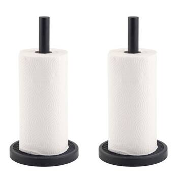 2PK Classica Nero Mesh Paper Roll Holder Rust Resistant 33cm Black