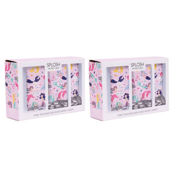 2PK Splosh Kids Mermaid Spend Save Give Money Box Piggy Bank 20.5cm Rectangle