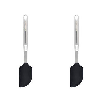 2PK KitchenAid Premium Flexible Stainless Steel Scrapper Spatula Utensil Black