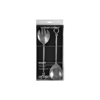 2pc Urban Cutlery Knot Stainless Steel Salad Servers - Silver