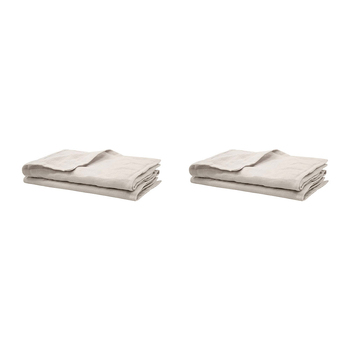 2PK 2pc Bambury Home Decor Tableware Linen Napkin Set 45x45cm Pebble Woven