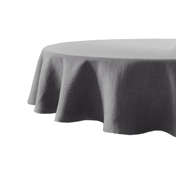 Bambury French Linen Tablecloth – Charcoal Round 228cm