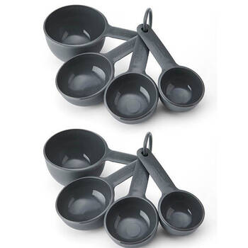 2x 4pc Kitchen Aid Measuring Cups Cooking Utensil Charcoal Grey