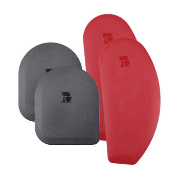 2x 2pc Kitchen Aid Curved Edge Silicone Bowl & Pot Scapper Set Red and Black