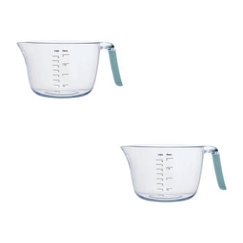2PK KitchenAid Plastic Mixing & Measuring Bowl w/ Handle - Mineral Water