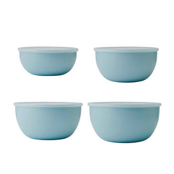 4pc KitchenAid Plastic Meal Prep Serving Bowls Set w/ Lids - Mineral Water