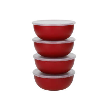 4pc KitchenAid Pinch Food Storage Container/Bowls With Lids 4oz Empire Red