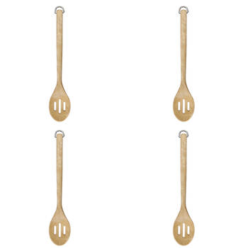 4PK KitchenAid Birchwood Slotted Spoon Natural Finish Wooden Cooking Kitchen Utensil
