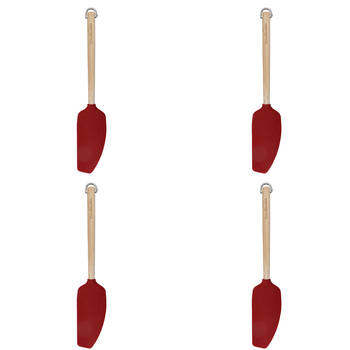 4PK KitchenAid Birchwood Handle Mixer Spatula Silicon Cooking Utensil Empire Red