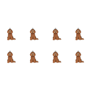 8pc Spoodle Wooden Key Ring Pendant Hanging Accessory