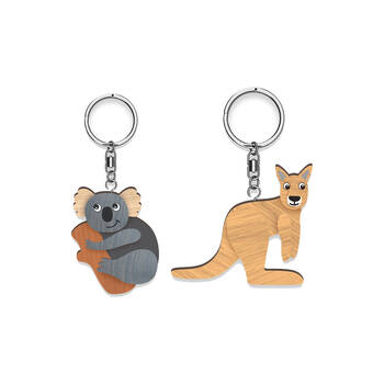 6pc LMD Kangaroo/Koala Handmade Hanging Keyring Keychain Combo Set