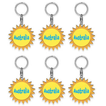 6pc LMD Sunshine Wood Handmade Keyring Hanging Bag Accessory