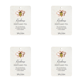 4PK Splosh Enamel Kindness Bee Keepsake Pin Brooch 7.5cm11cm