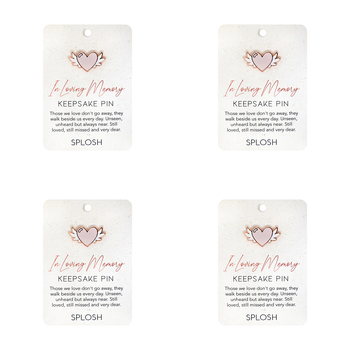 4PK Splosh In Loving Memory Heart/Wings Keepsake Pin 7.5x11cm