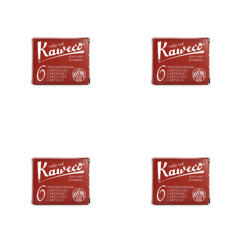 4x 6pc Kaweco Fountain Pen Ink Cartridges Office Stationery - Red