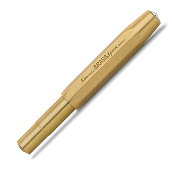 Kaweco 13cm Brass Sport Rollerball Fountain Pen w/ Black Ink - Gold