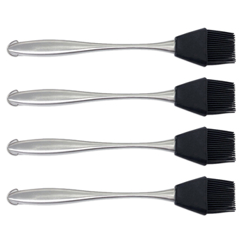 4PK Urban Kitchen BBQ Stainless Steel Silicone Basting Brush 27x5cm Durable