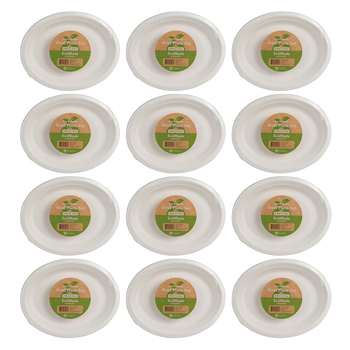 12x 6pc Ecomade Oval Plate Durable Reusable Tableware 31.6cm
