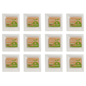 24x 6pc Ecomade Square Plate Durable Reusable Tableware 26cm