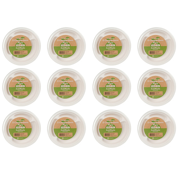 24x 6pc Ecomade 3-Compartment Plate Durable Reusable Tableware 23cm