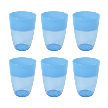 6PK Urban Kitchen Short Tumbler Two-Toned Blue 400ml Modern Design
