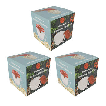 3PK Kitchenware Co Microwave Popcorn Maker With Handle 14.5x14.5cm