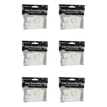 6PK Urban Kitchen Cake Decorating Kit 10 Piping Bags & 3 Nozzles