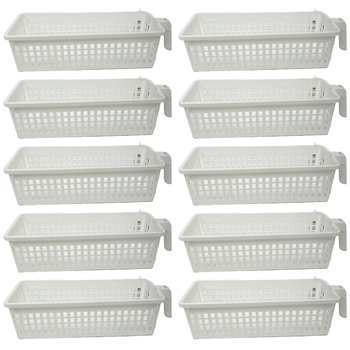 10PK Urban Kitchen Plastic Pull-Out Storage Basket 32x13cm