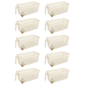 10PK Urban Kitchen Plastic Pull-Out Storage Basket 33x15cm