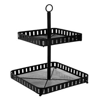 Hudson Wireware Range Square 2 Tier Cupcake Holder 28x35cm Black