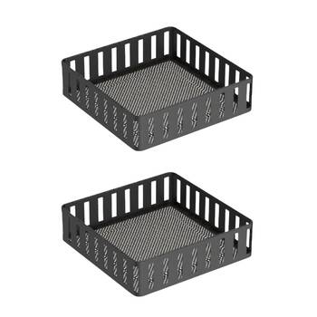 2PK Hudson Wireware Range Napkin Holder Rust Resistant 18x18cm Black