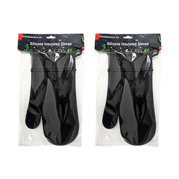 2PK Kitchenware Co Heat-Resistant Silicone Insulated Glove Black
