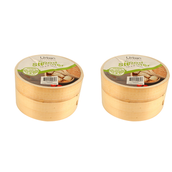 2PK Urban Kitchen 15cm Dumpling/Dim Sum Food Steamer Round - Natural
