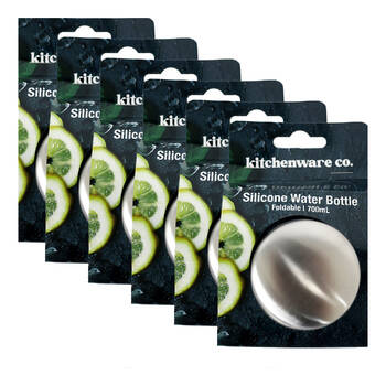 6PK Kitchenware Co Foldable Silicone Travel Water Bottle 7.5x22cm