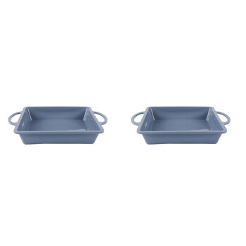 2PK Urban Kitchen Silicone Square Cooking Pan Non-Stick 22x22cm