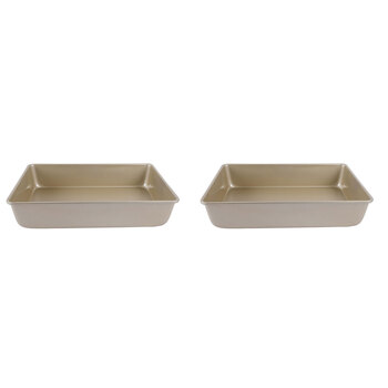2PK Urban Kitchen Rose Gold Deep Pan Cooking Tray 40x28cm
