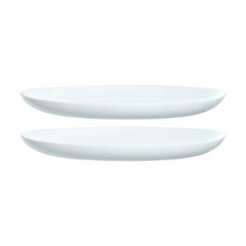 2PK Luminarc Diwali Oval Platter 33x25x1cm Serveware Opal Glass White