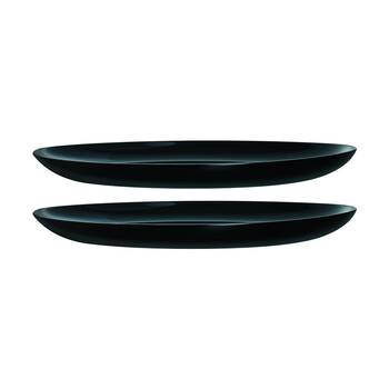 2PK Luminarc Diwali Oval Dish 25x33x3cm Serveware Opal Glass Black