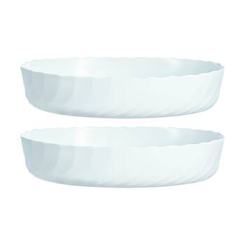 2PK Luminarc Smart Trianon Oval Baking Dish 36x28cm Bakeware Opal Glass White