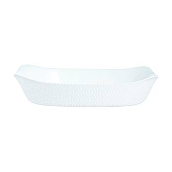 Luminarc Smart Wavy Rectangular Baking Dish 34x25cm Bakeware Opal Glass White