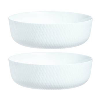 2PK Luminarc Smart Wavy Round Baking Dish 22x7cm Bakeware Opal Glass White